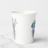 海の水の色の下でイルカの海海洋生物 紙コップ (左)