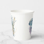 海の水の色の下でイルカの海海洋生物 紙コップ (右)