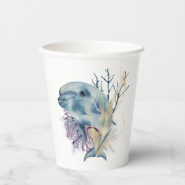 海の水の色の下でイルカの海海洋生物 紙コップ
