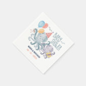 海の水の色の下でタコビーチ赤ちゃんシャワー スタンダードカクテルナプキン (角)