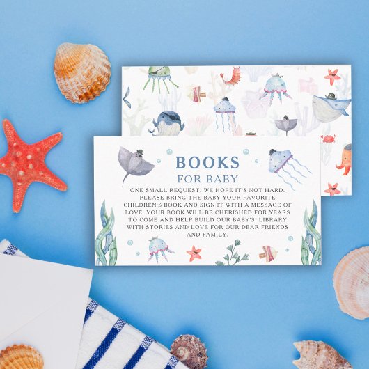 海の水の色の下でベビーのための少年の本だ エンクロージャーカード
