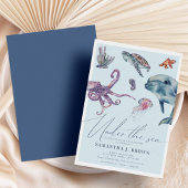 海の水の色の下で海ベビーシャワー 招待状