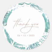 海の水の色の下に航海のありがとう ラウンドシール (正面)