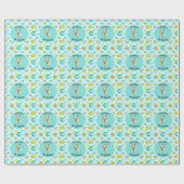 海の水の色の下のシーホースパーソナライズされた ラッピングペーパー (フラット)