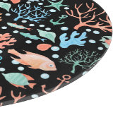 海の水の色の下のパターン暗い カッティングボード (角)