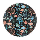 海の水の色の下のパターン暗い カッティングボード (正面)