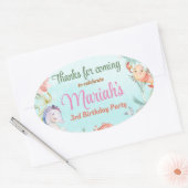 海の水の色の下の誕生日クラシックラウンドS 楕円形シール (封筒)