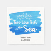 海の水の色の中の二つ結婚の魚 スタンダードカクテルナプキン (正面)
