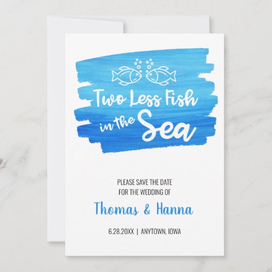 海の水の色の中の二つ結婚の魚 セーブザデート (正面)