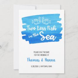 海の水の色の中の二つ結婚の魚 セーブザデート