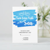 海の水の色の中の二つ結婚の魚 出欠カード (スタンド正面)
