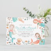 海の水の色の人魚の誕生日パーティーの下 招待状 (スタンド正面)