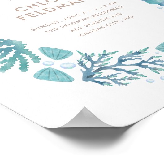 海の水の色の小さ航海のなポスター ポスター (角)