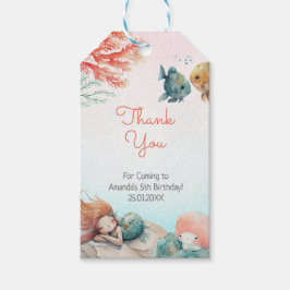 海の水の色の誕生日パーティーの下で魔法 ギフトタグ