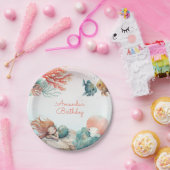 海の水の色の誕生日パーティーの下で魔法 ペーパープレート (パーティー)