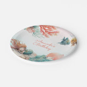 海の水の色の誕生日パーティーの下で魔法 ペーパープレート (アングル)