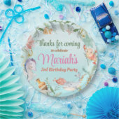 海の水の色の誕生日 ペーパープレート (パーティー)