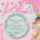 海の水の色の誕生日 ペーパープレート (パーティー)