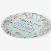 海の水の色の誕生日 ペーパープレート (アングル)