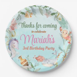 海の水の色の誕生日 ペーパープレート