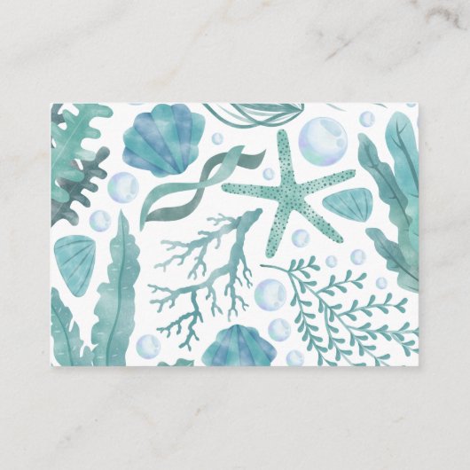 海の水の色の赤ちゃん航海ののシャワーの下 アドバイスカード (裏面)