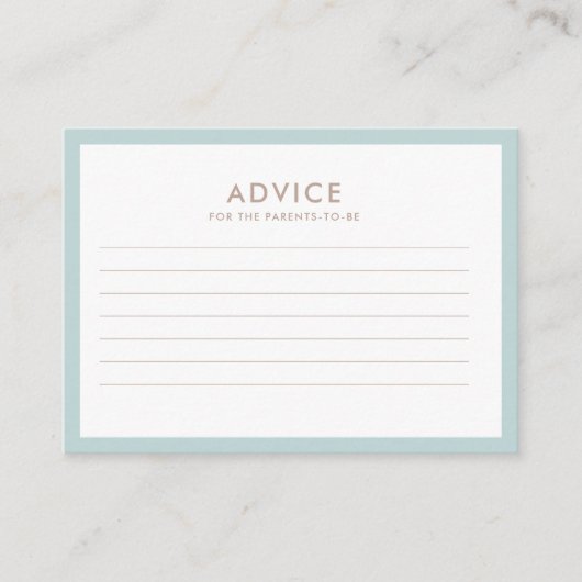 海の水の色の赤ちゃん航海ののシャワーの下 アドバイスカード (正面)