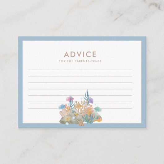海の水の色の赤ちゃん航海ののシャワーの下 アドバイスカード (正面)