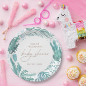 海の水の色の赤ちゃん航海ののシャワーの下 ペーパープレート (パーティー)