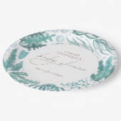 海の水の色の赤ちゃん航海ののシャワーの下 ペーパープレート (アングル)