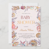 海の水の色の赤ちゃん航海ののシャワーの下 招待状 (正面)