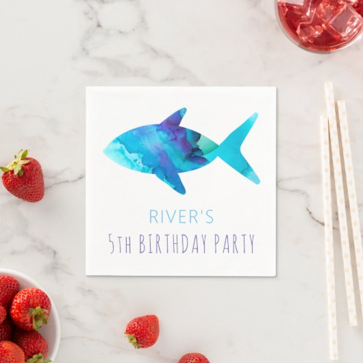 海の水の色の魚の海の下 スタンダードカクテルナプキン (インサイチュ)