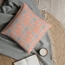 海の水の色コーラルピンクの下 クッション