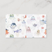 海の水の色ベビーシャワーおむつラッフル エンクロージャーカード (裏面)