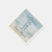 海の水彩とヒトデ結婚ィス スタンダードカクテルナプキン (角)