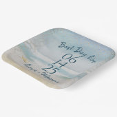 海の水彩とヒトデ結婚ィス ペーパープレート (傾斜あり)