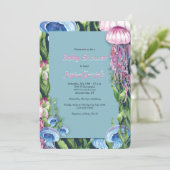 海の水彩のベビーシャワーの下で 招待状 (スタンド正面)