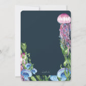 海の水彩のベビーシャワーの下で 招待状 (裏面)