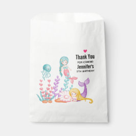 海の水彩下の人魚とクラゲ フェイバーバッグ