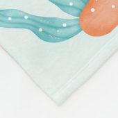 海の水彩下の人魚とクラゲ フリースブランケット (角)