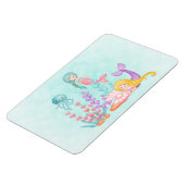 海の水彩下の人魚とクラゲ マグネット (左側)