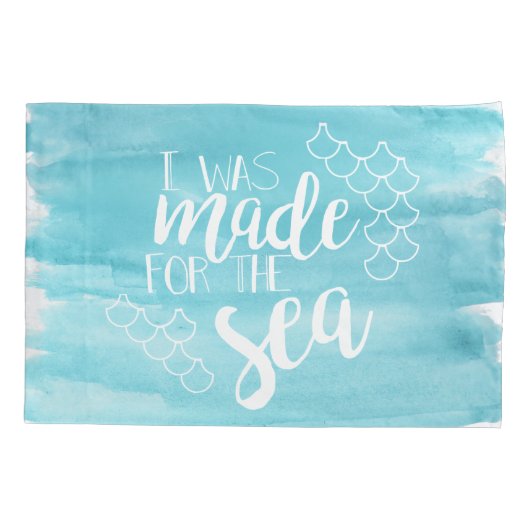 海の水彩画の枕箱のために作られる 枕カバー (裏面)