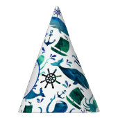 海の水彩画の海洋の航海のな誕生日の下 パーティーハット (右)