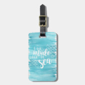 海の水彩画の荷物のラベルのために作られる ラゲッジタグ (正面縦)