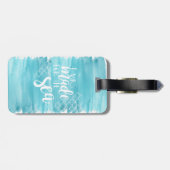 海の水彩画の荷物のラベルのために作られる ラゲッジタグ (裏面横)
