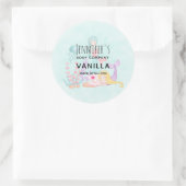 海の水彩石鹸の下にかわいい人魚 ラウンドシール (バッグ)