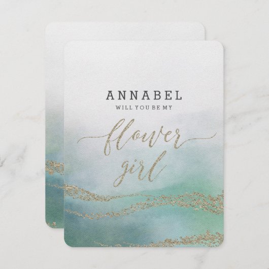 海の水彩私の花娘 招待状 (正面/裏面)