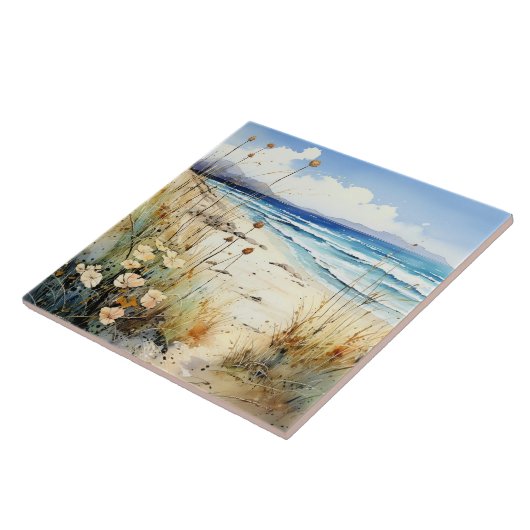 海の水彩 タイル (側面)