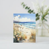 海の水彩 ポストカード (スタンド正面)