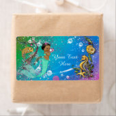 海の水瓶の下のエスニック人魚 ラベル (インサイチュ)