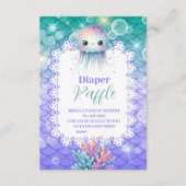 海の水色おむつラッフルの下 エンクロージャーカード (正面)